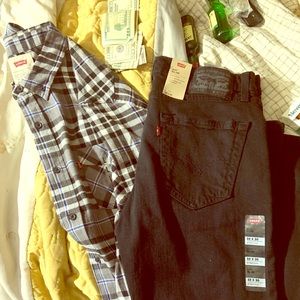 Levi button front and jeans